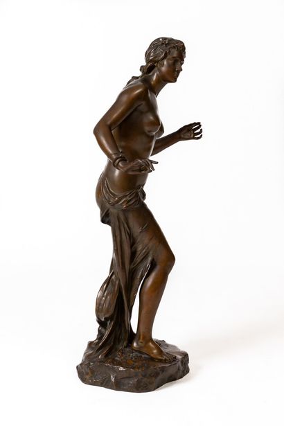 null Emmanuel FONTAINE (1856/57-1935).

Nymph with a snake.

Bronze sculpture with...