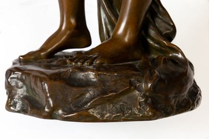 null Emmanuel FONTAINE (1856/57-1935).

Nymphe au serpent.

Sculpture en bronze à...