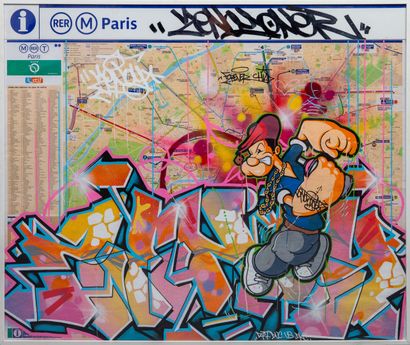 null ZENOY (street art - William PINÇON dit, né en 1974).

Popeye - plan de métro...