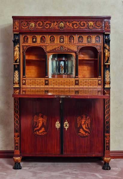 null 
The desk is made of veneer, lacquered and gilded wood.
The uprights in caryatids.
The...