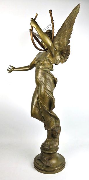 null Eugène MARIOTON (1857-1933).

L'Inspiration.

Sculpture en bronze à patine verte...