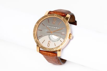 null BVLGARI.

Men's wristwatch model "BB P 41 GL", the case in slightly pink gold...