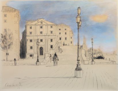 null Roger CHAPELIN-MIDY (1904-1992). 

San Baggio à Venise. 

Encre et pastel sur...