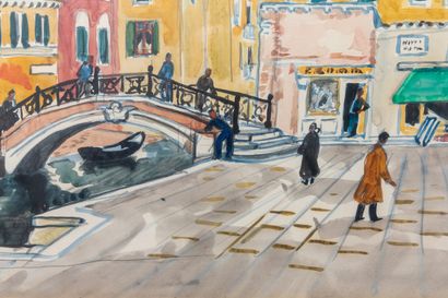 null Yves BRAYER (1907-1990).

San Barnabé district, Venice, 1972.

Watercolour on...