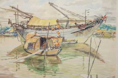 null Leo CRASTE (1887-1970).

Saigon, the Chinese arroyo, Indochina, July 39.

Watercolor...
