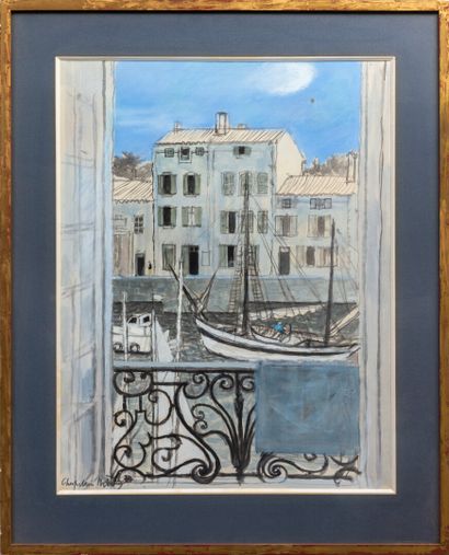 null Roger CHAPELIN-MIDY (1904-1992). 

View from a window. 

Watercolour and gouache,...