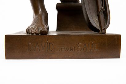 null Honoré ICARD (1845-1917).

David before Saul.

Bronze sculpture with brown patina,...