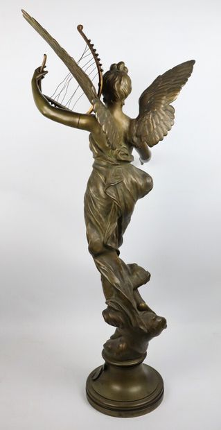 null Eugène MARIOTON (1857-1933).

L'Inspiration.

Sculpture en bronze à patine verte...