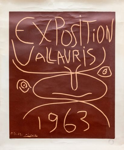 null Pablo PICASSO (1881-1973), d'après.

Exposition Vallauris, 1963.

Affiche d'exposition...