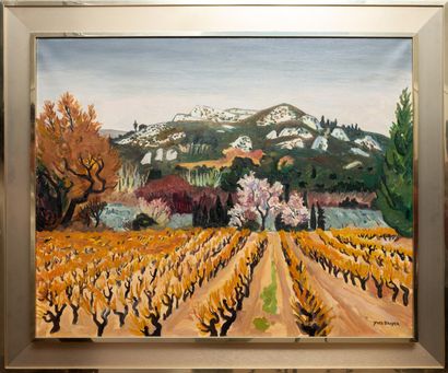 null Yves BRAYER (1907-1990).

Printemps dans les vignes. 

Huile sur toile, signée...