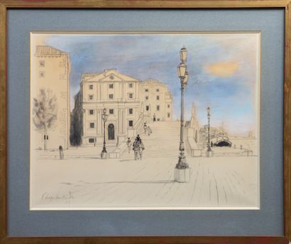 null Roger CHAPELIN-MIDY (1904-1992). 

San Baggio in Venice. 

Ink and pastel on...