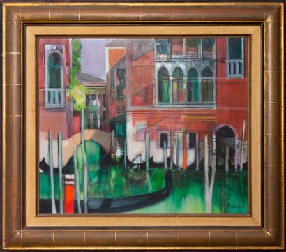 null Camille HILAIRE (1916-2004). 

Sur le grand canal de Venise. 

Huile sur toile,...
