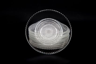 null R. LALIQUE.

Suite of ten lunch plates, model "Nippon".

D_16,5 cm

Bibliography:...
