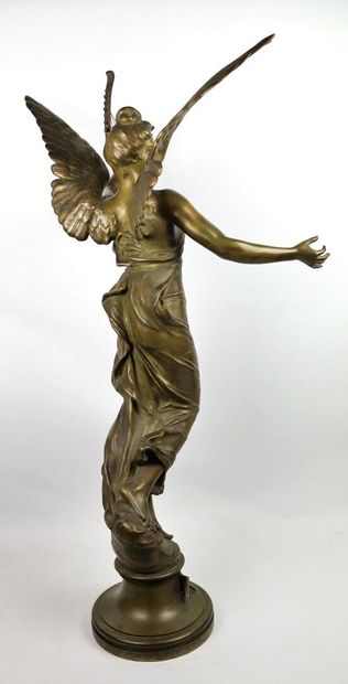 null Eugène MARIOTON (1857-1933).

L'Inspiration.

Sculpture en bronze à patine verte...