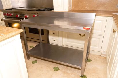 GASTRO M stainless steel table, with backsplash...