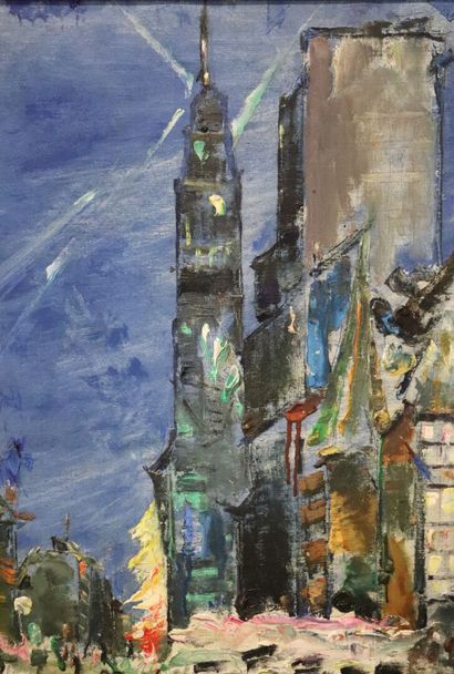 null 
Alexis GRITCHENKO (1883-1977).




New York la nuit, décembre 1958.




Huile...