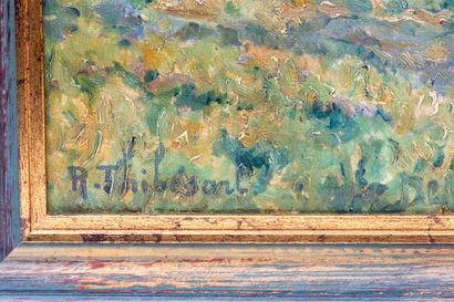 null Raymond THIBESART (1874-1968).

Amandiers en fleurs, matin, 1926.

Huile sur...