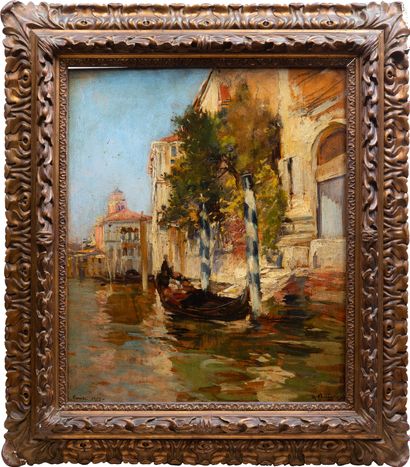 null Raymond ALLEGRE (1857-1933).

Venise, la gondole.

Huile sur toile, signée en...