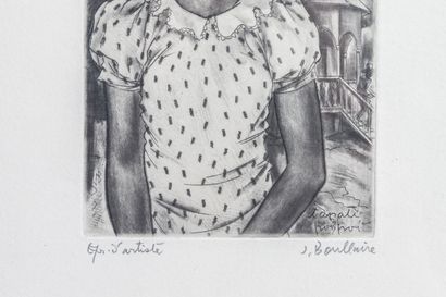 null Jacques BOULLAIRE (1893-1976).

Tapati Poi Poi.

Pointe sèche, signée au crayon...