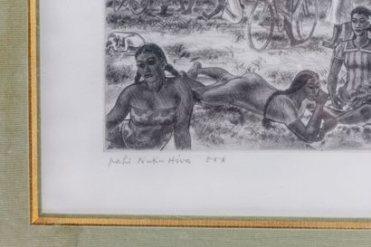 null Jacques BOULLAIRE (1893-1976).

Pahi Nuku Hiva.

Pointe sèche, signée au crayon...