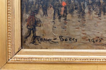  Frank-Myers BOGGS (1855-1926) 
La place du marché à Honfleur, 1905. 
Huile sur toile,...