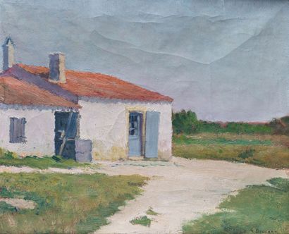 Gaston BOUCART (1878-1962). 
Maison. 
Huile...