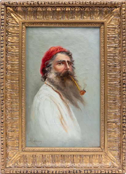 null Ecole italienne du XIXe siècle.

Fumeur de pipe napolitain.

Huile sur toile,...