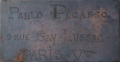 Pablo PICASSO (1881-1973). 
Plaque rectangulaire...