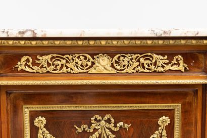 null Piece of furniture with height of support opening with a door in marquetry of...