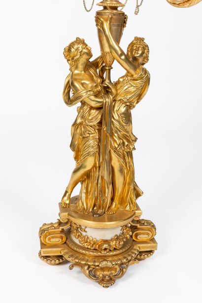 null Henri PICARD (active between 1831 and 1864).

Important candelabra in gilt bronze...