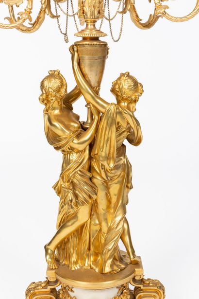 null Henri PICARD (active between 1831 and 1864).

Important candelabra in gilt bronze...