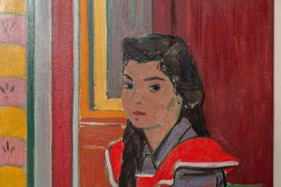 null Georges DESSOUSLAVY (Swiss painter, 1898-1952).

Portrait of a young woman.

Oil...
