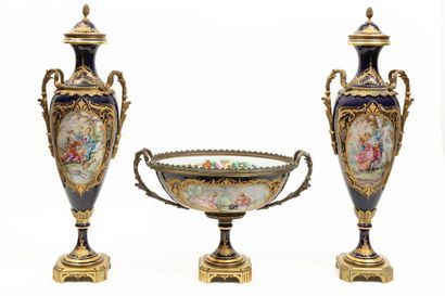 null SÈVRES, in the taste of.

Set including a pair of vases and an oval cup on pedestal...