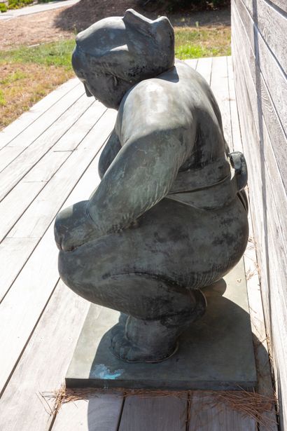null Françoise COMAILLS (née en 1952).

Sumo.

Importante sculpture en bronze à patine...
