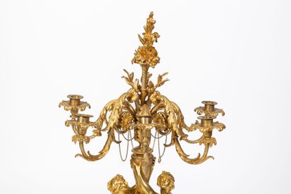 null Henri PICARD (active between 1831 and 1864).

Important candelabra in gilt bronze...