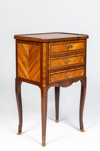 Bedside table in marquetry of rosewood and...