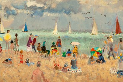 null André HAMBOURG (1909-1999).

The Beach.

Oil on canvas, signed lower left.

H_60...