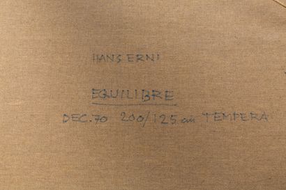 null Hans ERNI (peintre suisse, 1909-2015).

Équilibre.

Tempera sur toile, signée...