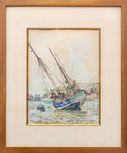 null Paul SIGNAC (1863-1935).

Boat at Anchor, Audierne, 1927.

Watercolor on pencil...