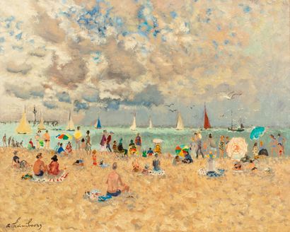 null André HAMBOURG (1909-1999).

The Beach.

Oil on canvas, signed lower left.

H_60...