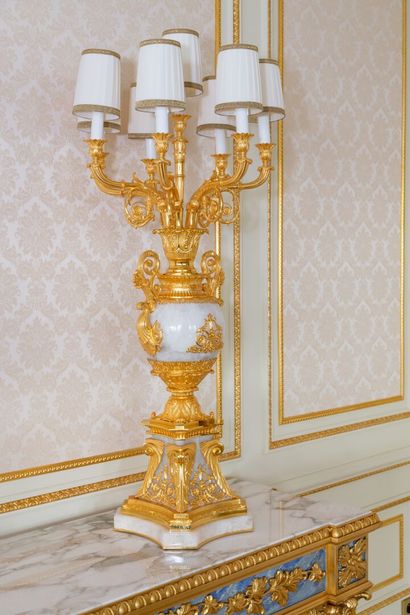 null BALDI, Firenze.

Pair of important candelabras with eight lights in chased and...