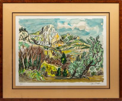 null Yves BRAYER (1907-1990).

Paysage de Provence. 

Lithographie en couleurs, signée...