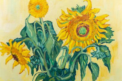 null Gérard BOUYAC (1930-2016).

Bunch of sunflowers.

Oil on canvas, signed lower...