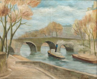 null Pierre BOUCHERLE (1894-1988).

Paris, the quays of the Seine.

Oil on canvas,...