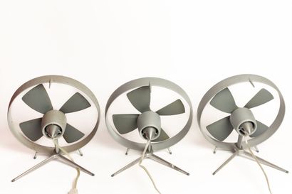 null Suite of six fans "Propello" by Black Plus Bloom in aluminum, plastic and rubber.

H_27.5...