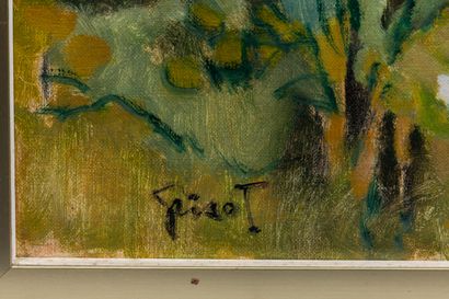 null Pierre GRISOT (1911-1995).

Autoportrait à la Sainte Victoire. 

Huile sur toile,...