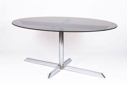 null Florence KNOLL (1917-2019) for ROCHE BOBOIS.

Oval dining room table and its...