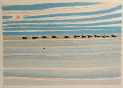 null André BRASILIER (born in 1929).

Horses.

Lithograph, signed in pencil and justified...