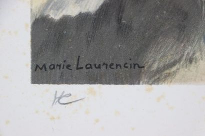 null Marie LAURENCIN (1883-1956), d'après.

Femme au bouquet de fleurs.

Lithographie...