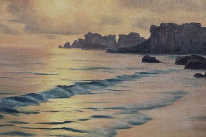 null Roger DE LA CORBIERE (1893-1974).

Bord de mer.

Huile sur toile, signée en...
